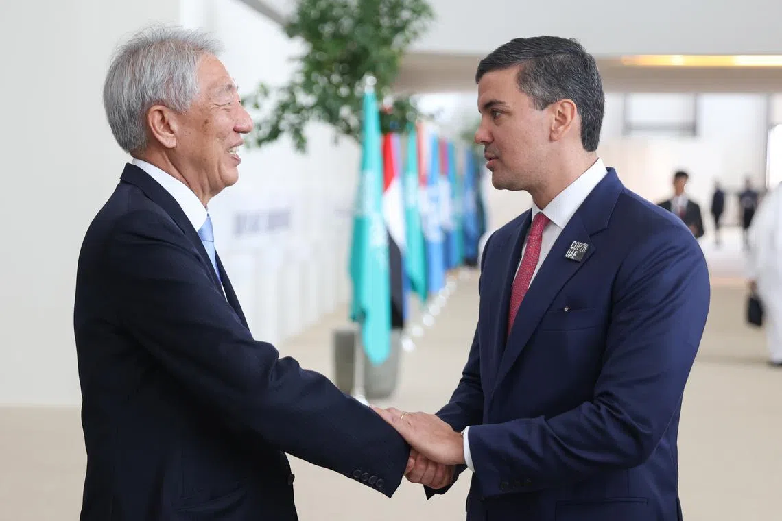 The announcement comes after Paraguayan President Santiago Pena and Senior Minister Teo Chee Hean met on the sidelines of COP28.