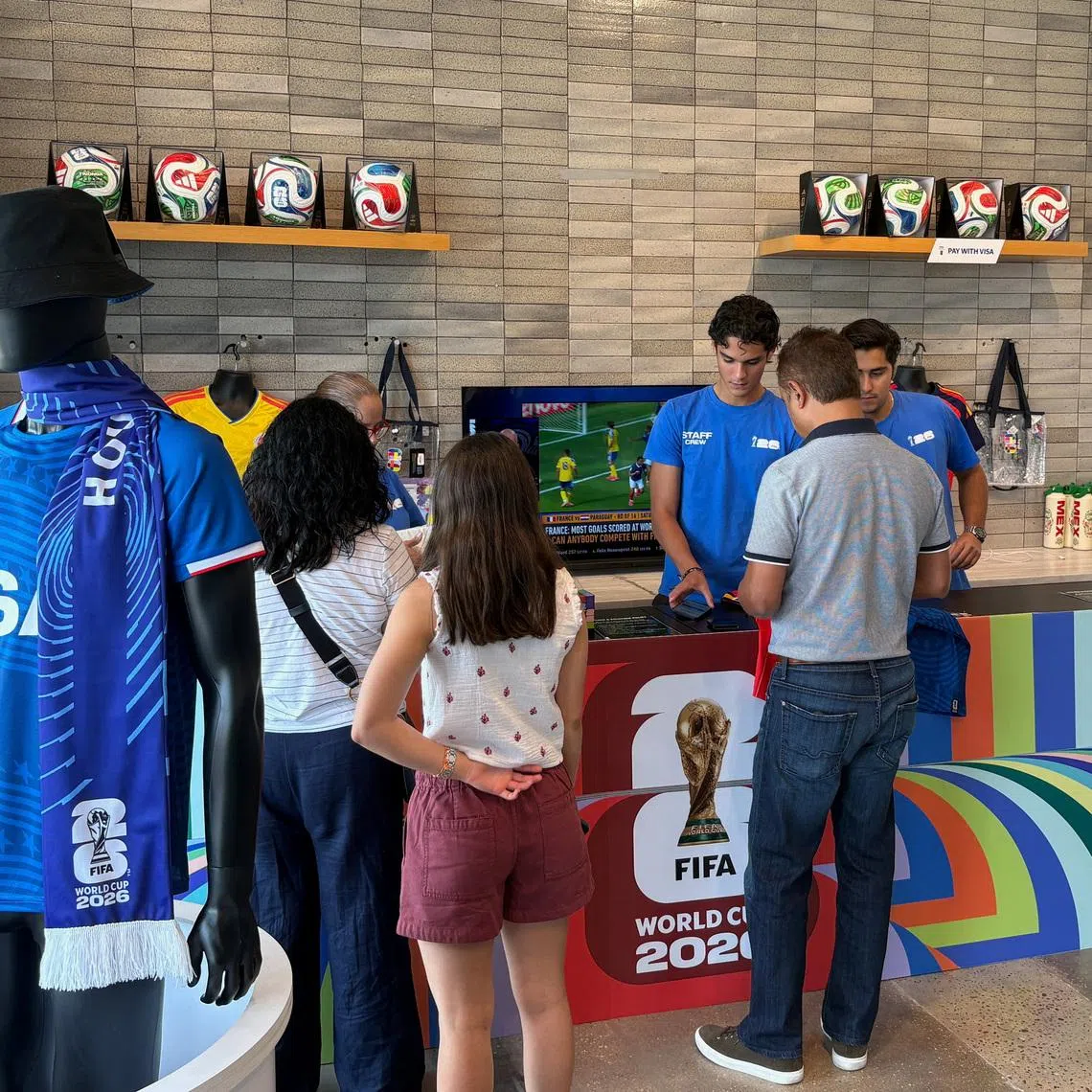 Fans shop at the official FIFA World Cup Store in Houston, Texas, U.S., July 2, 2026. Picture taken with a phone. REUTERS/Nick Said