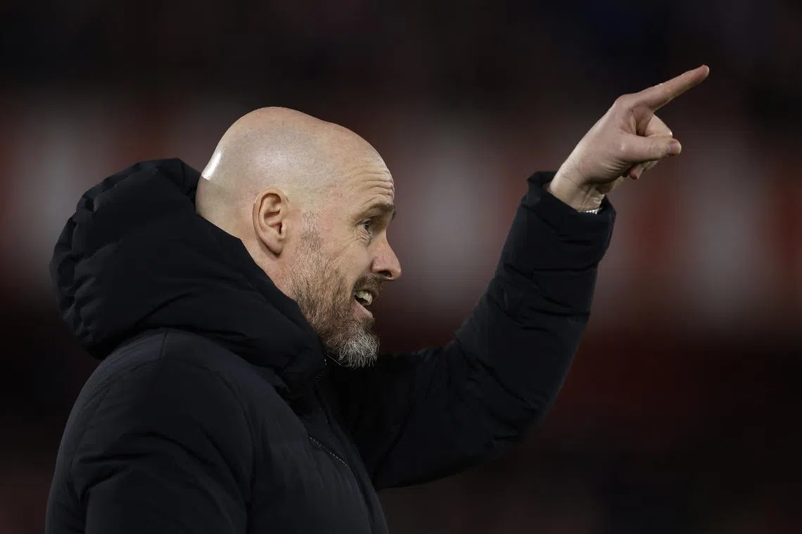 Soccer Football - FA Cup - Fifth Round - Nottingham Forest v Manchester United - The City Ground, Nottingham, Britain - February 28, 2024 Manchester United manager Erik ten Hag celebrates after the match Action Images via Reuters/Jason Cairnduff/ File photo