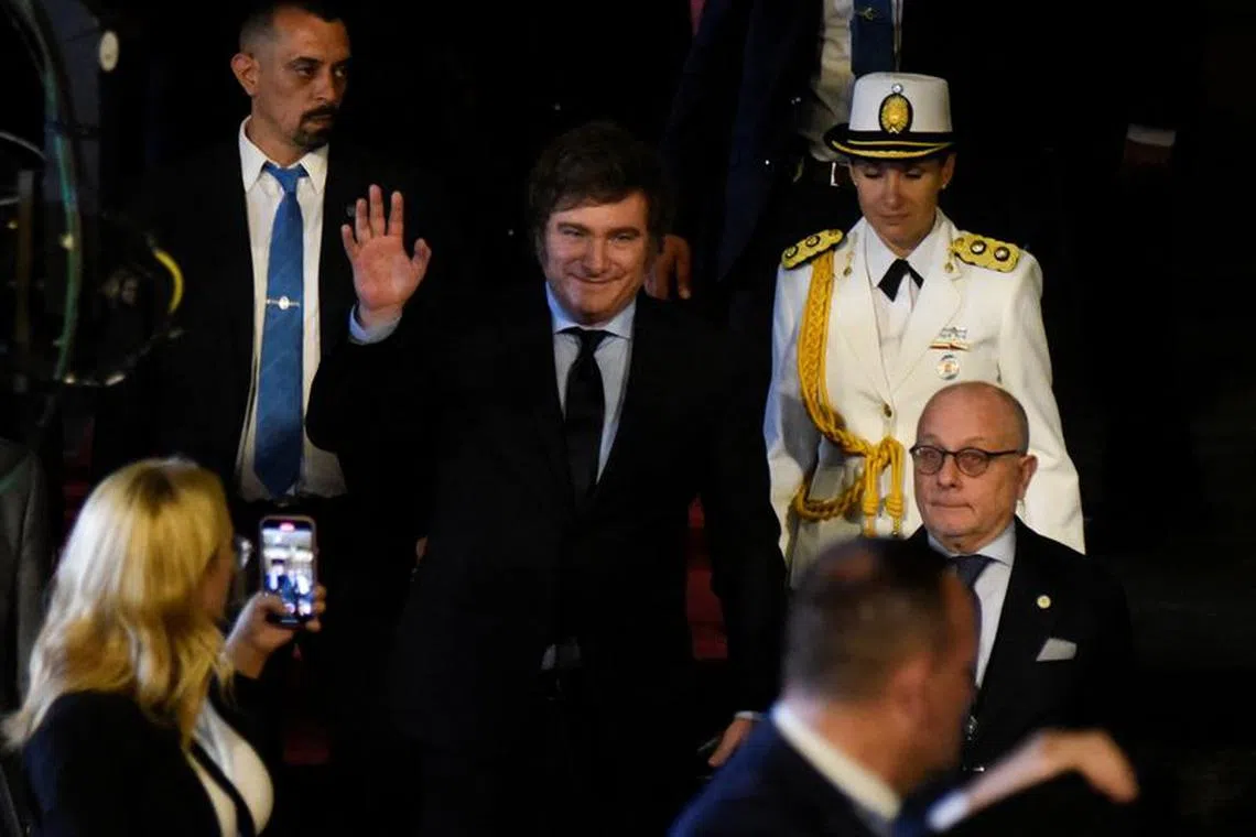 Argentina's President Javier Milei attends a gala at the Teatro Colon on the day of his inauguration, in Buenos Aires, Argentina December 10, 2023. REUTERS/Martin Cossarini/ File Photo
