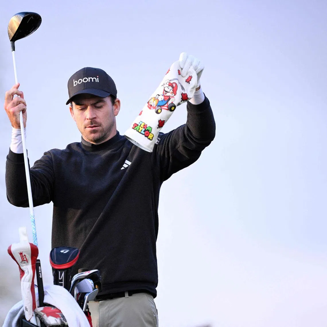Leader Nick Taylor of Canada pulling a club on the sixth tee during the third round of the Phoenix Open at TPC Scottsdale on Feb 10 in Scottsdale, Arizona.