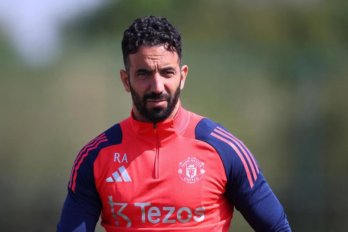 Manchester United manager Ruben Amorim during training on May 20, ahead of the Europa League final against Tottenham Hotspur.