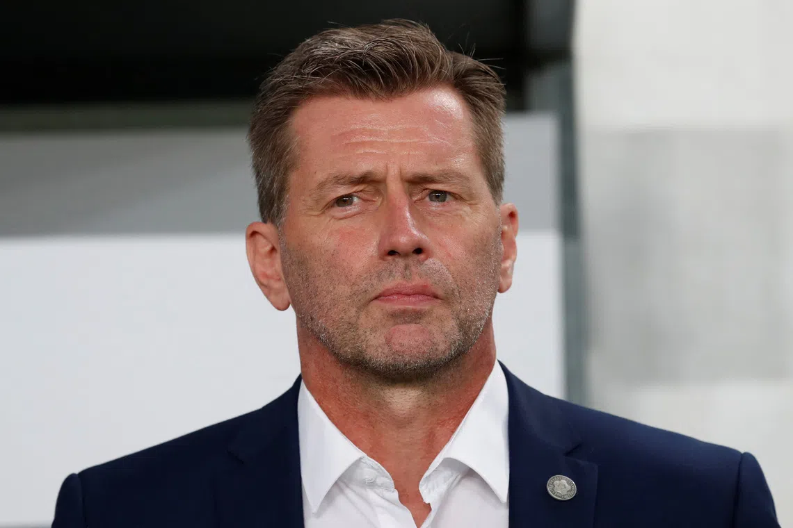 FILE PHOTO: Soccer Football - UEFA Nations League - League C - Group 2 - Hungary v Greece - Groupama Arena, Budapest, Hungary - September 11, 2018  Greece coach Michael Skibbe before the match. REUTERS/Bernadett Szabo/File Photo