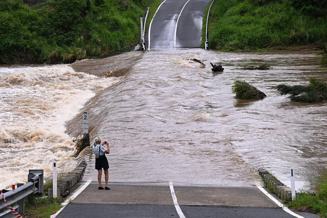 The Coomera river cutting Clagiraba Road on the Gold Coast, Australia, on Jan 2.