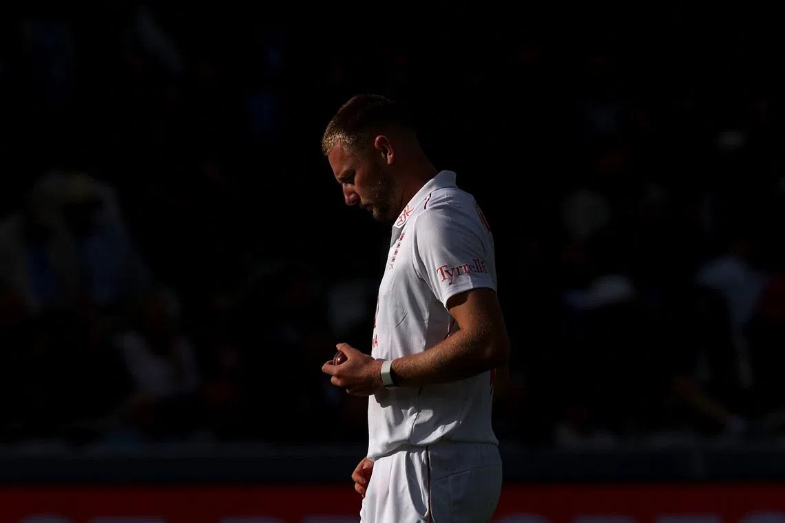 England's Gus Atkinson during the match, Cricket, England v New Zealand, First Test, Lord's Cricket Ground, London, Britain, June 5, 2026. Action Images via Reuters/Andrew Boyers