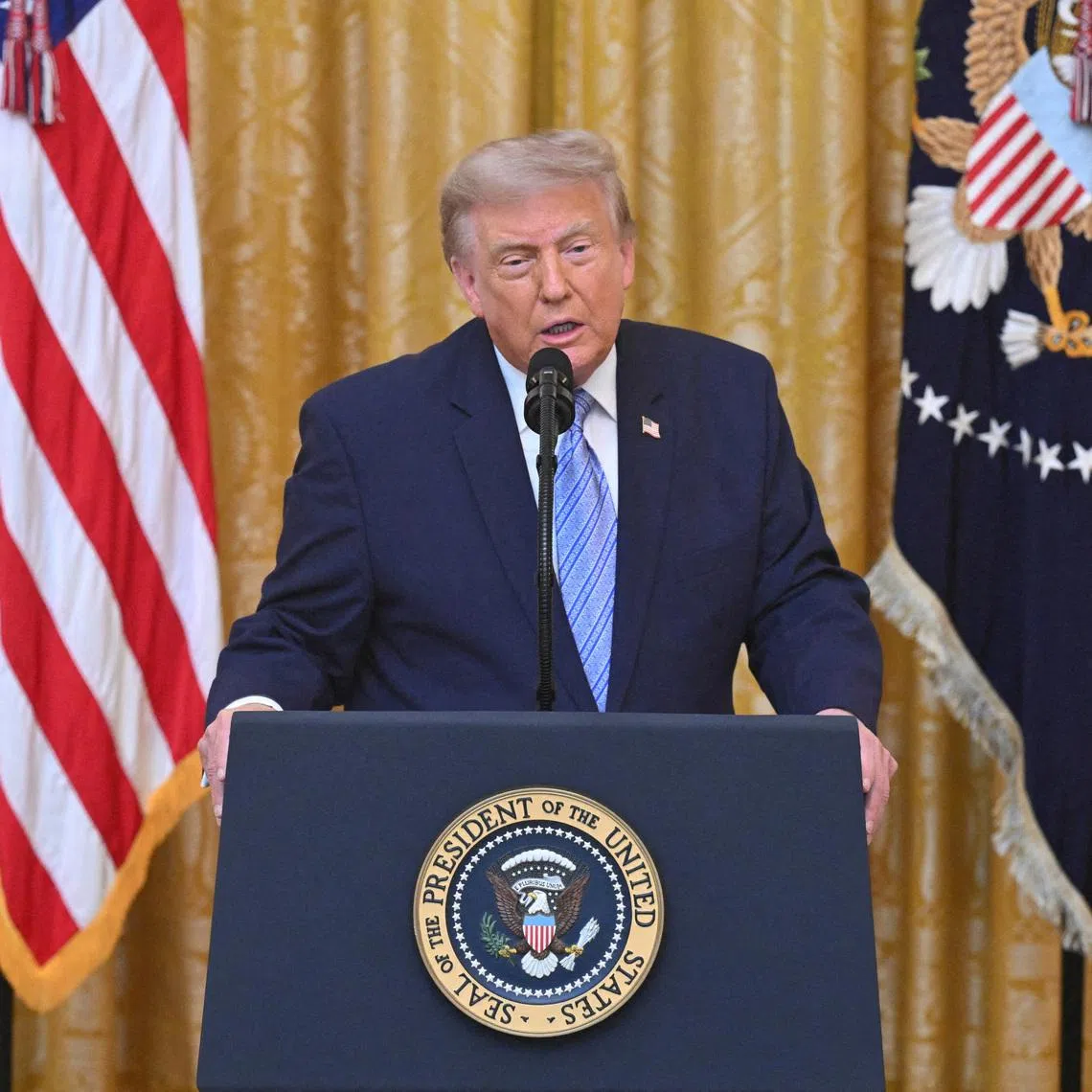 US President Donald Trump addressing the nation on July 16.