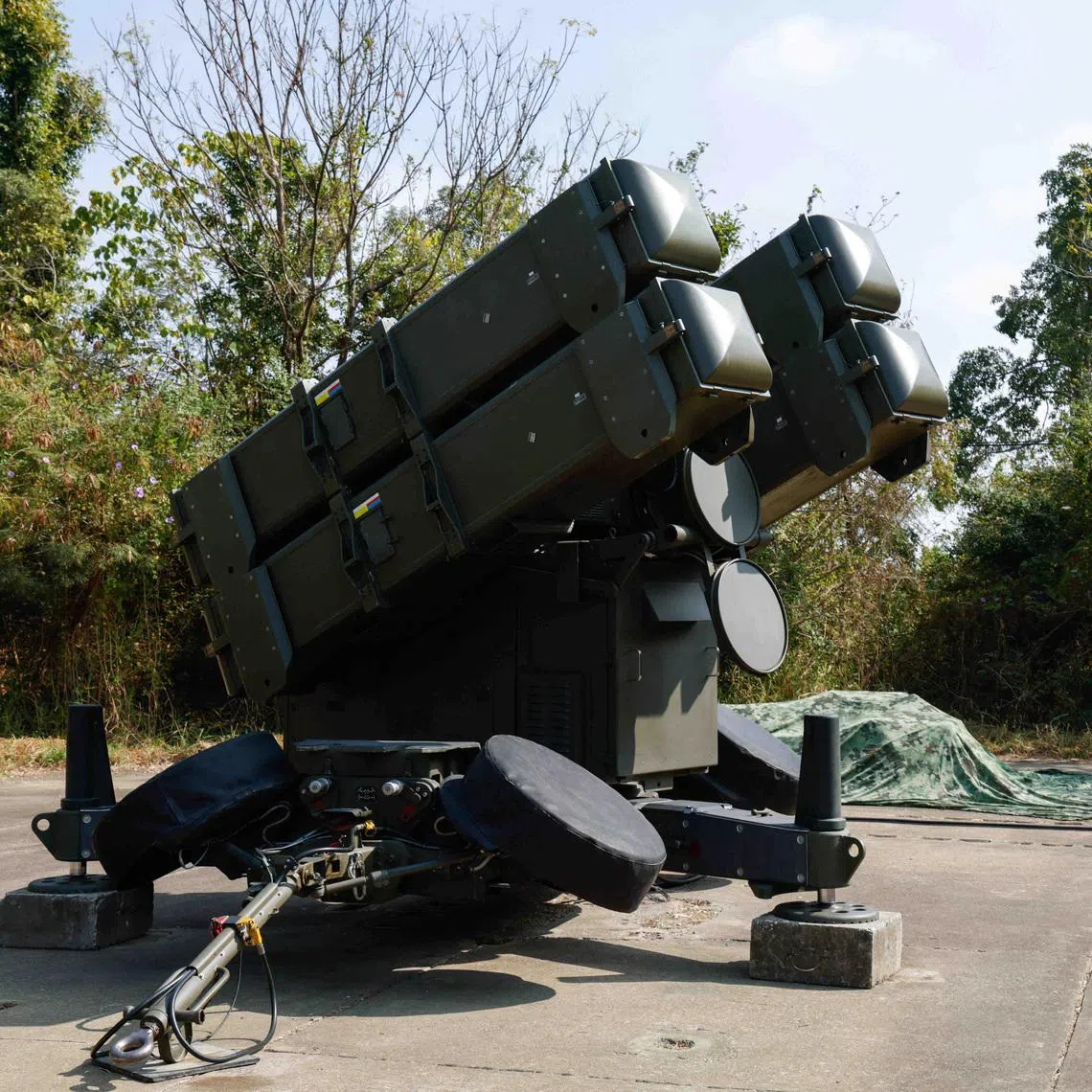 An AIM-7 Sparrow Launcher at an annual military exercise ahead of the Lunar New Year in Chiayi, Taiwan, January 28, 2026.