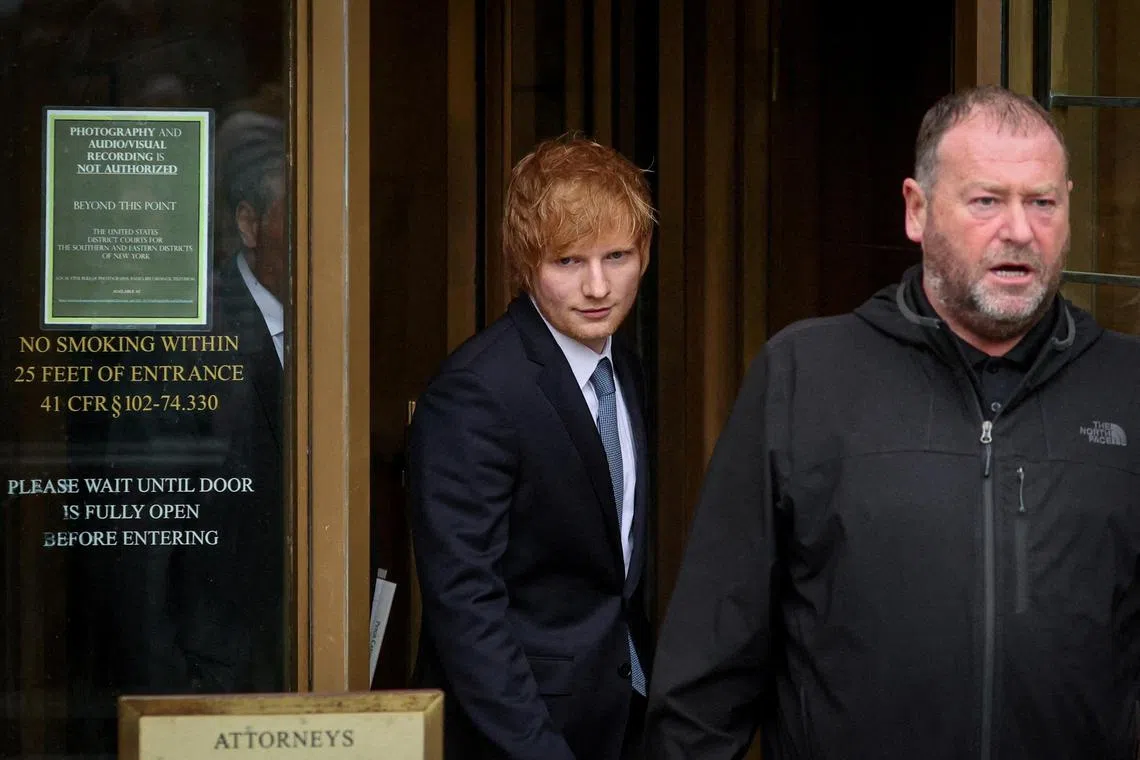 British singer Ed Sheeran (above) told jurors in New York that his song Thinking Out Loud was inspired by Irish musician Van Morrison.