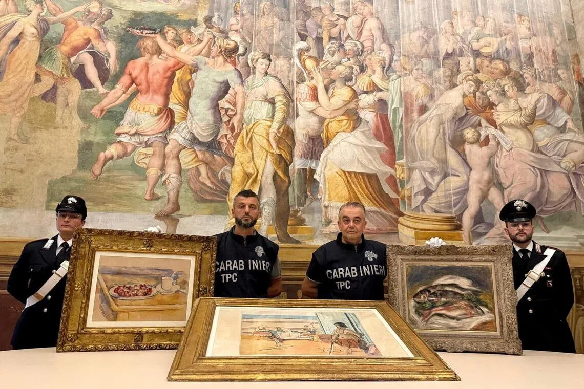 Paintings by Paul Cezanne, Henri Matisse and Pierre-Auguste Renoir were stolen, then recovered, from the Fondazione Magnani Rocca museum in Mamiano, Italy.