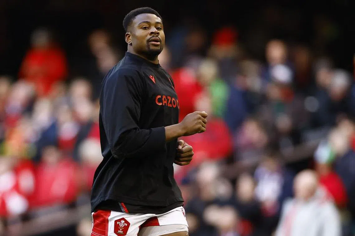 FILE PHOTO-Rugby Union - Six Nations Championship - Wales v England - Principality Stadium, Cardiff, Wales, Britain - February 25, 2023 Wales' Christ Tshiunza during the warm up before the match Action Images via Reuters/Andrew Boyers/File Photo