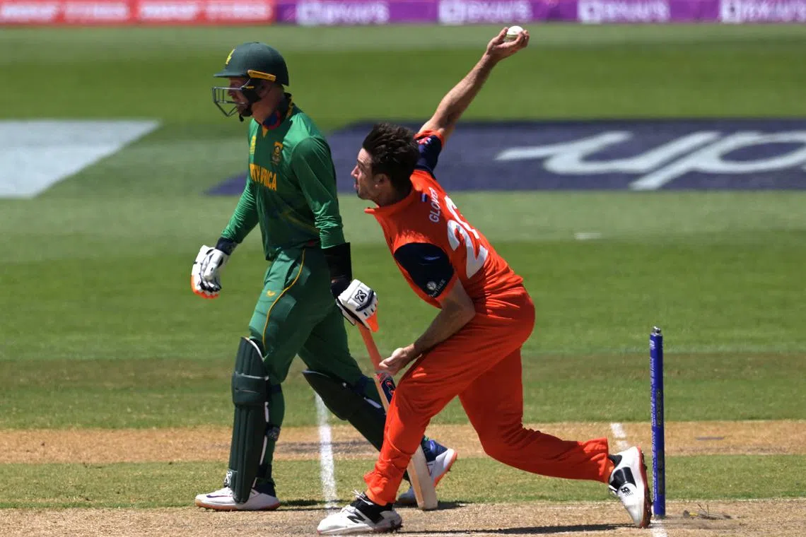 Dutch fast bowler Brandon Glover returned  impressive figures of 3-9 in two overs against South Africa.