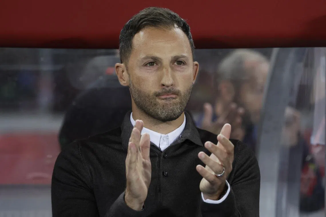 FILE PHOTO: Soccer Football - Euro 2024 Qualifier - Group F - Austria v Belgium - Ernst Happel Stadium, Vienna, Austria - October 13, 2023 Belgium coach Domenico Tedesco before the match REUTERS/Leonhard Foeger/File Photo
