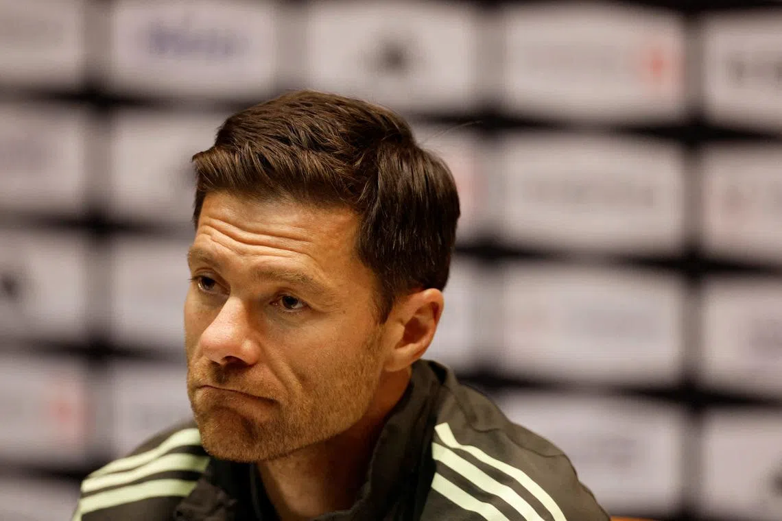FILE PHOTO: Soccer Football - Spanish Super Cup - Final - Real Madrid Press Conference - King Abdullah Sport City Stadium, Jeddah, Saudi Arabia - January 10, 2026 Real Madrid coach Xabi Alonso during the press conference REUTERS/Vincent West/File Photo