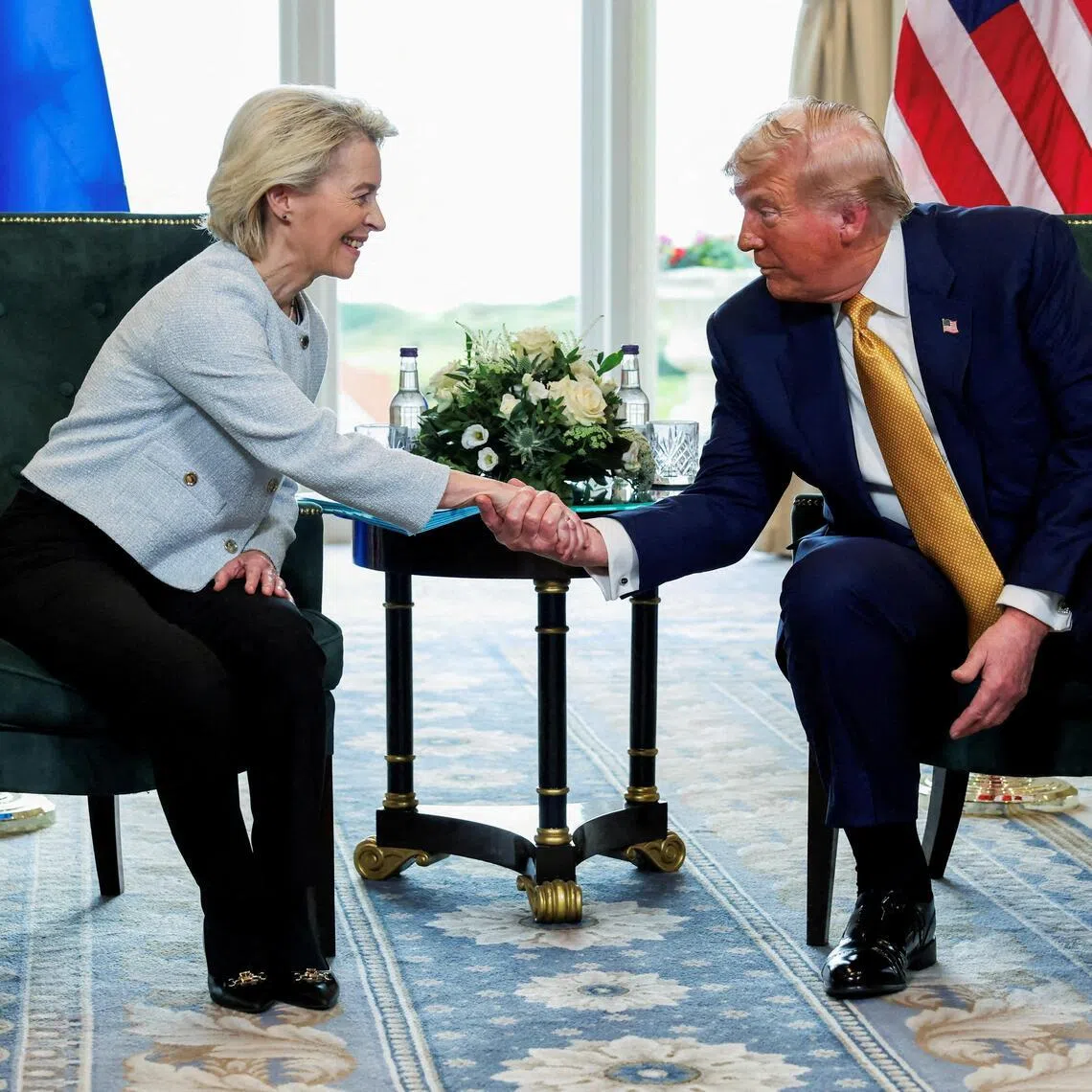 European Commission president Ursula von der Leyen (left) meeting US President Donald Trump in Scotland in July 2025.