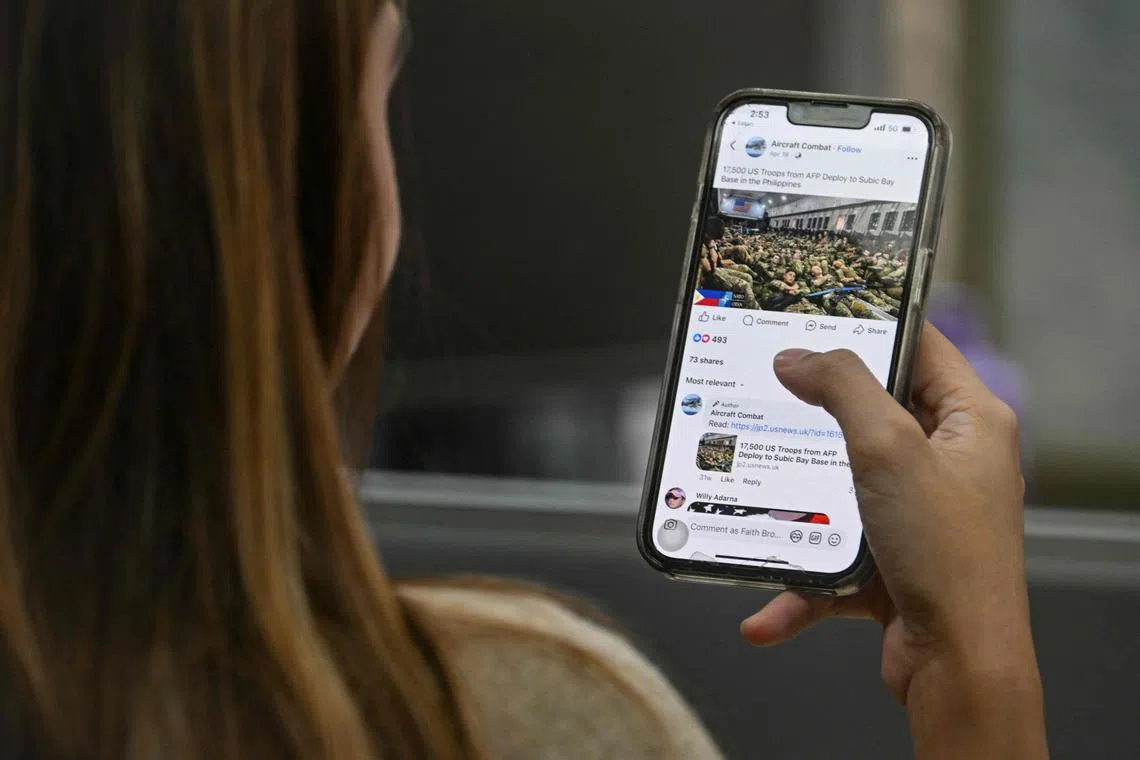 A Facebook 'military interest' page that misrepresented old photos and videos of army operations to falsely claim that Washington was helping its ally Manila prepare for war. 