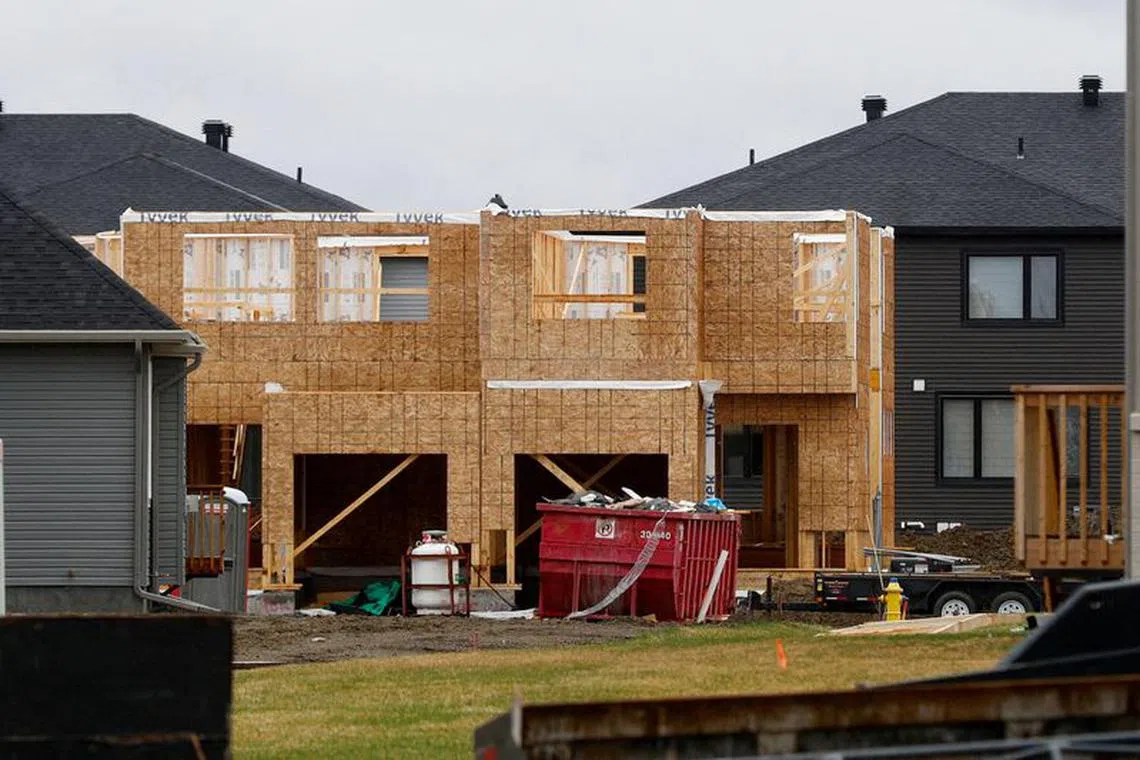 FILE PHOTO: A house under construction in a neighbourhood of Ottawa, Ontario, Canada April 17, 2023.  REUTERS/Lars Hagberg//File Photo