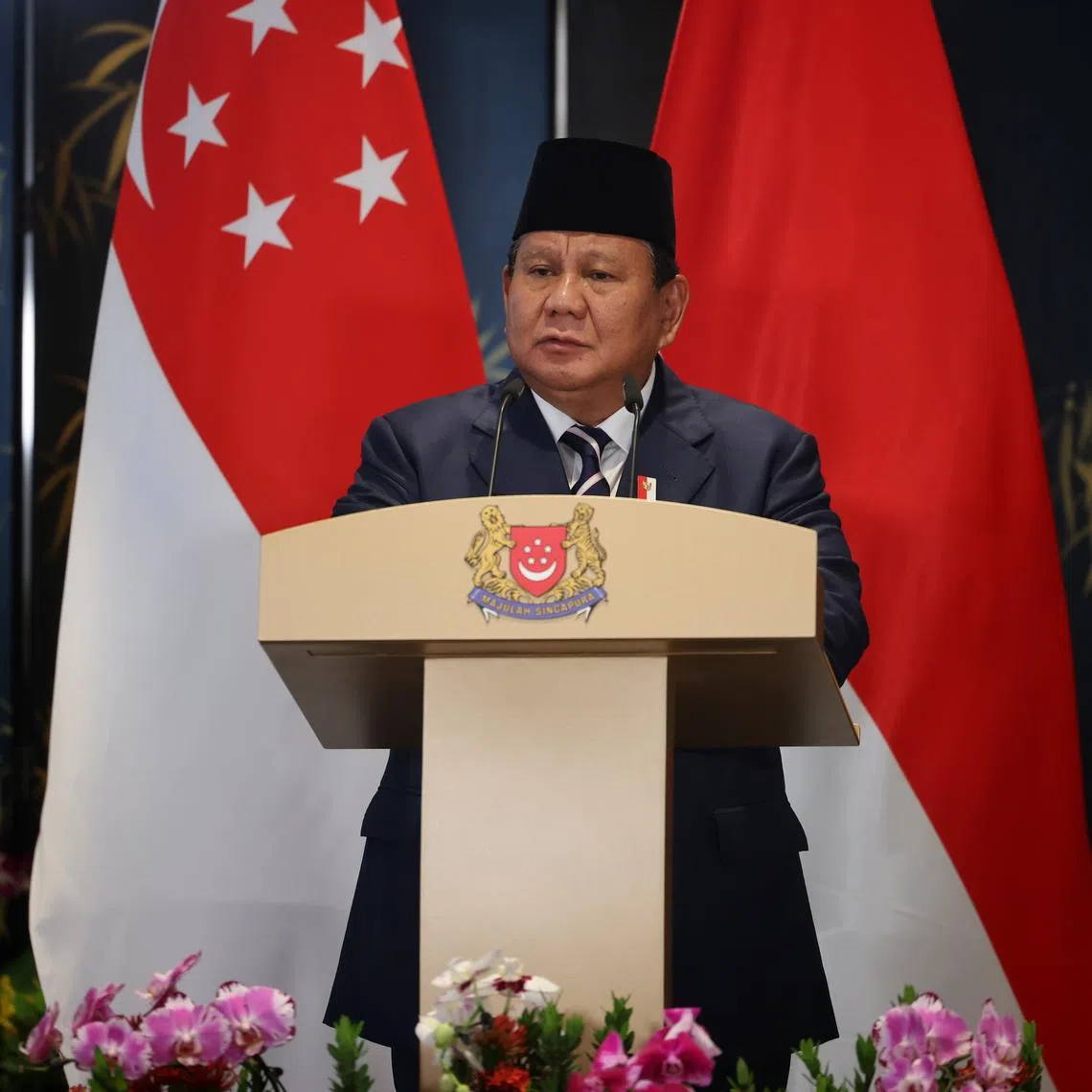 Indonesian President Prabowo Subianto said he had spent some time in Singapore as a boy and witnessed the early days of Singapore’s development.