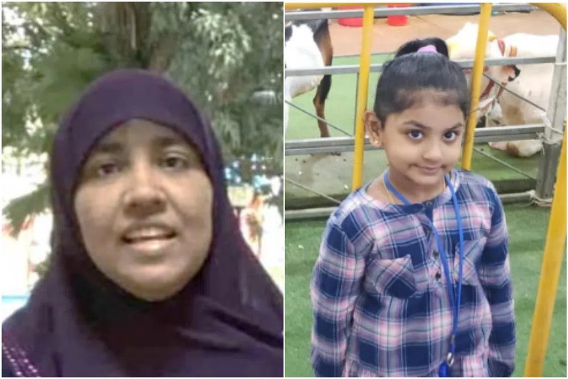 Ms Haja Ali Sakina Beevi and Nur Nazriya Abdul Kalam Azad (right) were last seen at about 3.30pm on April 7, around Block 2B Upper Boon Keng Road.