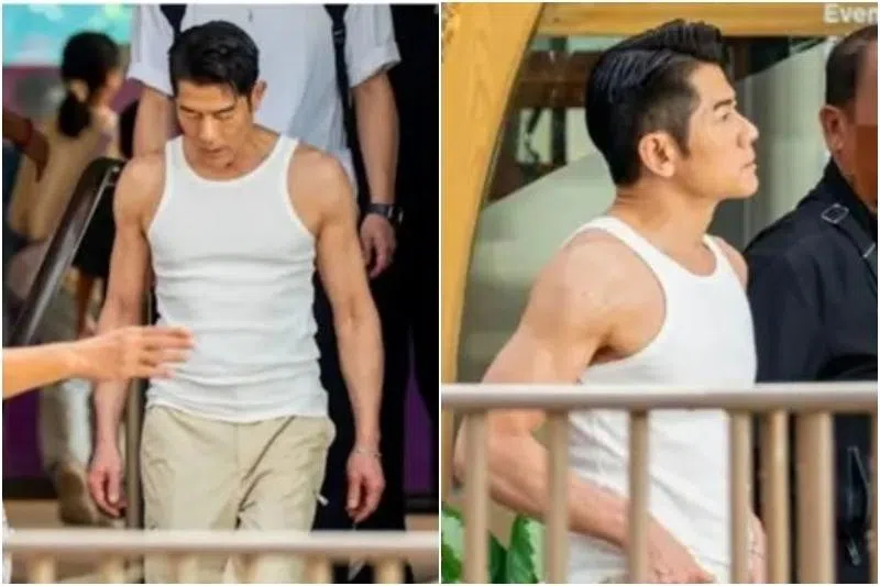Hong Kong star Aaron Kwok was spotted at a hotel in Sentosa among other places in Singapore.