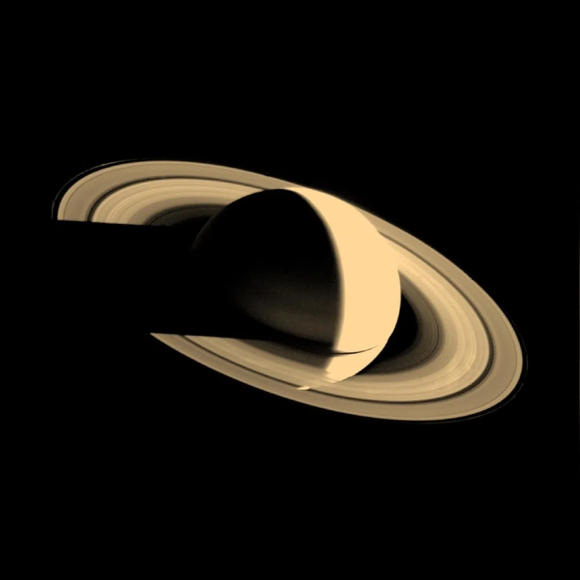 Although Saturn and the moon are separated by an enormous physical distance, the ringed planet will appear to follow it through the night sky when viewed from Earth.