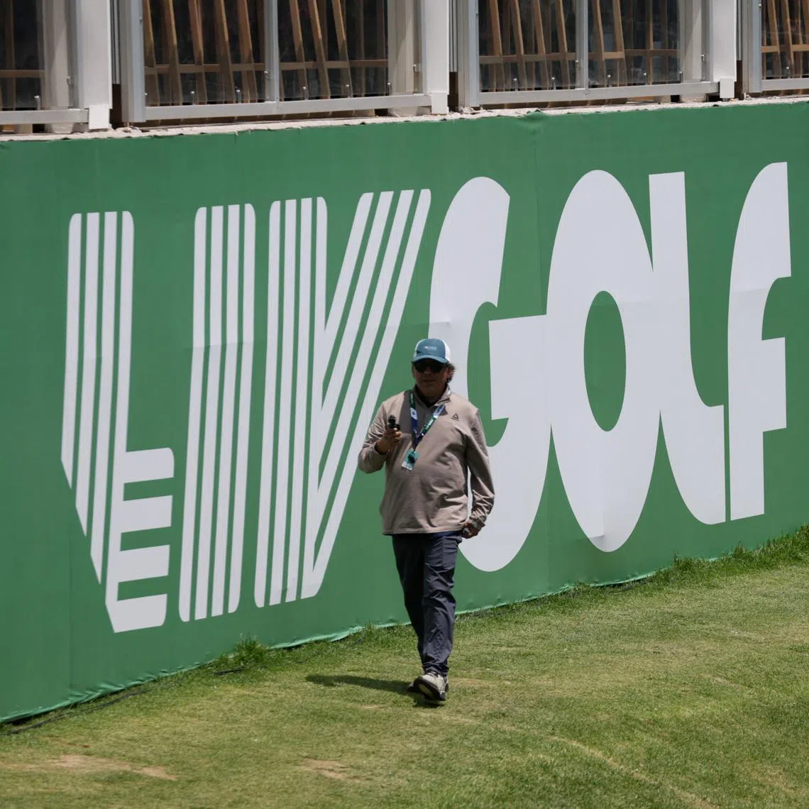 Golf - LIV Golf Mexico - Club de Golf Chapultepec, Mexico City, Mexico - April 17, 2026 General view of the LIV Golf Mexico sign during second round REUTERS/Henry Romero