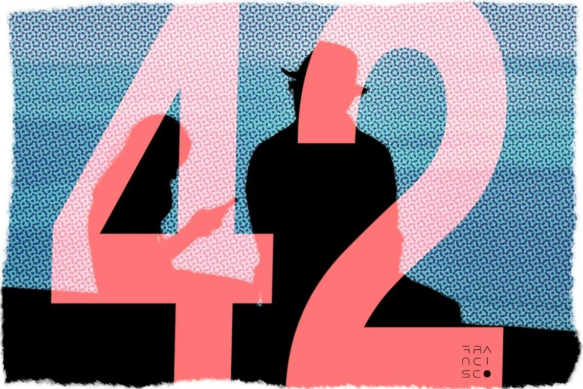 Apparently, 42 is the alphanumerical sum that signifies “To Be”. In the Buddhist context, it emphasises being fully present in the moment. 