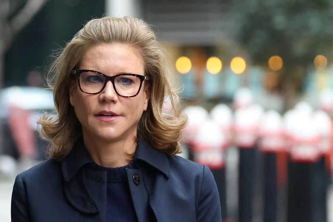 British businesswoman Amanda Staveley arrives at London's High Court for a bankruptcy claim case, in London, Britain, March 19, 2024. REUTERS/Toby Melville/File Photo
