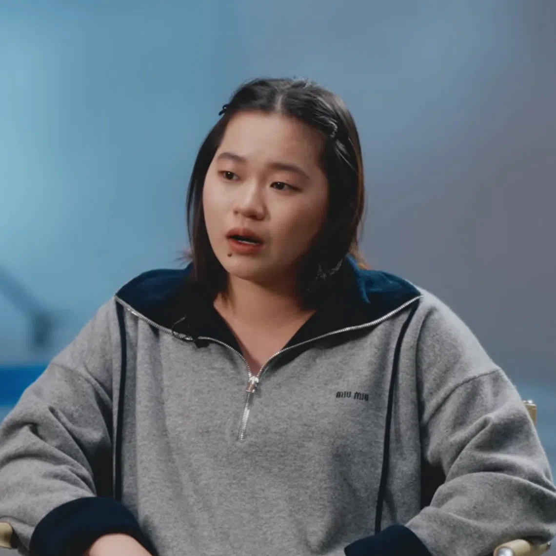 Chinese diver Quan Hongchan during a broadcast interview on March 30, in which she spoke about her struggles with her weight.