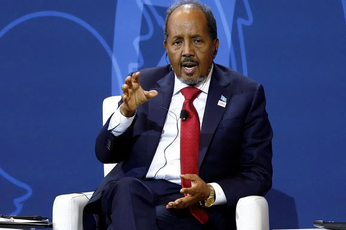 FILE PHOTO: Somalia's President Hassan Sheikh Mohamud participates in a Peace, Security and Governance Forum during the U.S.-Africa Leaders Summit 2022 in Washington, U.S., December 13, 2022. REUTERS/Evelyn Hockstein/Pool/File Photo