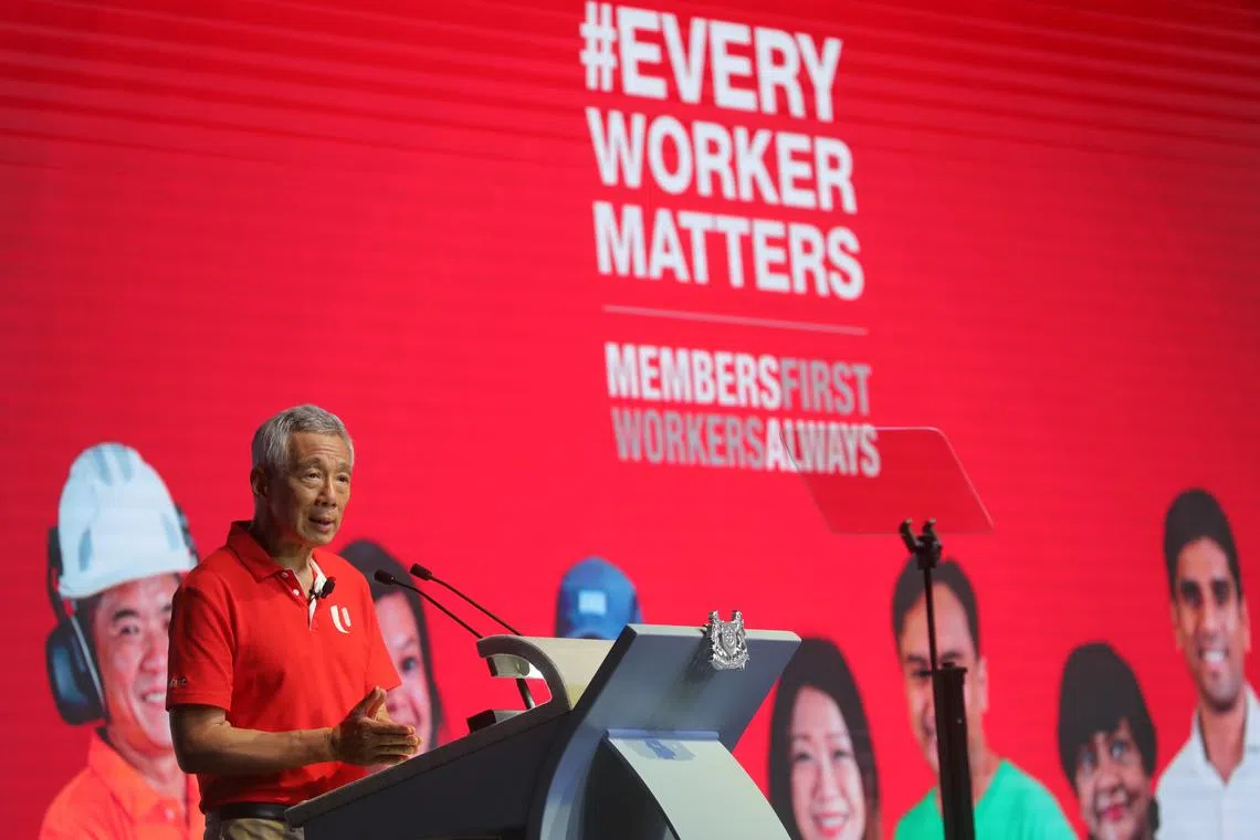 PM Lee Hsien Loong at the May Day Rally on May 1, 2022.
