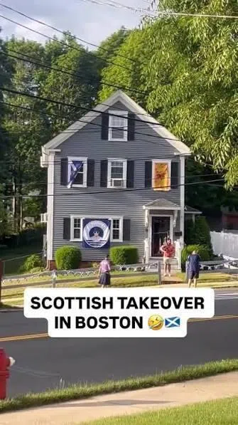 Scotland fans staying at this Airbnb in Boston decorated the place.