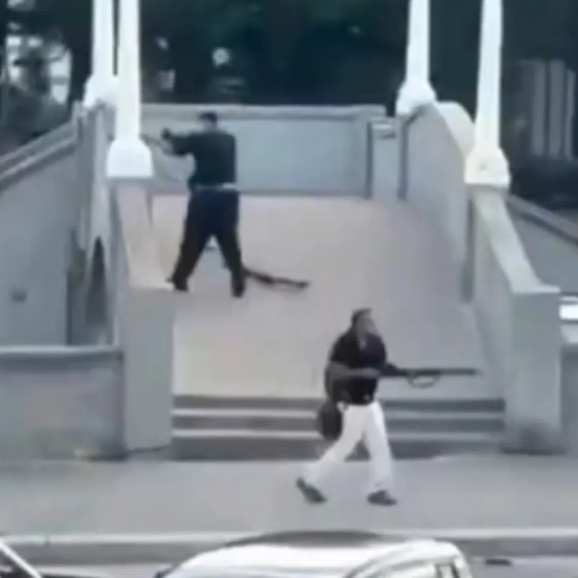 Sajid Akram (foreground) and his son Naveed opened fire on crowds thronging Bondi Beach on Dec 14, killing 15 people.