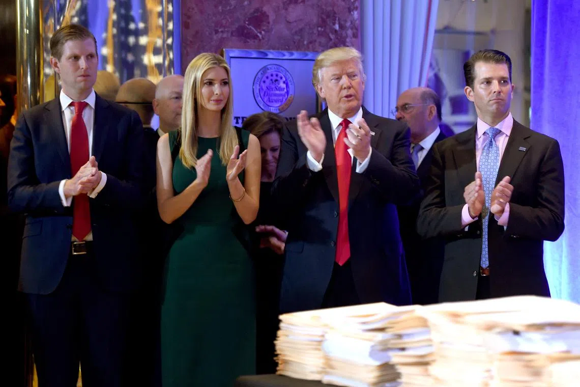 Former US president Donald Trump's elder daughter Ivanka says she is choosing to prioritise her young children and will support her father outside the political arena.