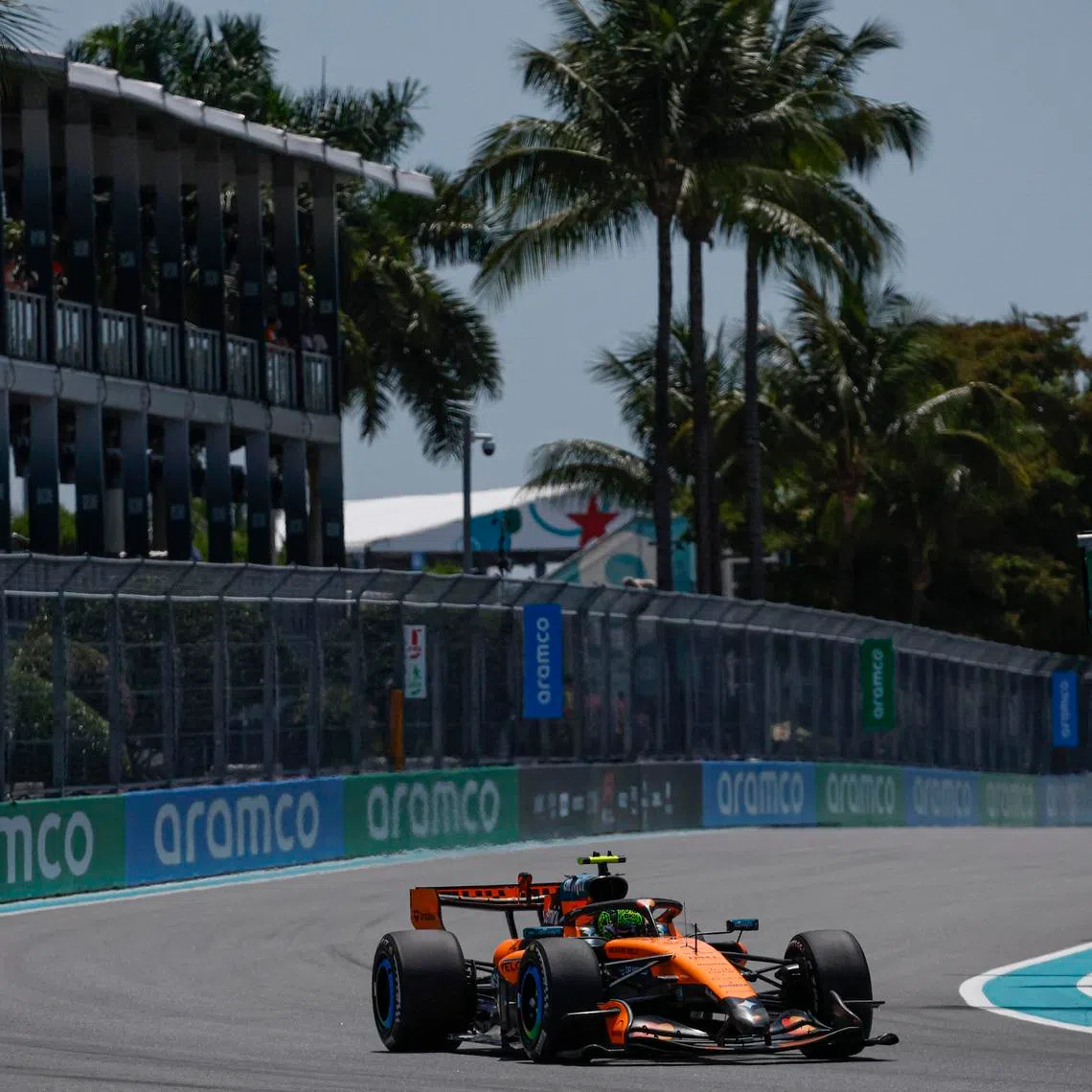 Formula One F1 - Miami Grand Prix - Miami International Autodrome, Miami, Florida, United States - May 1, 2026 McLaren's Lando Norris during practice REUTERS/Marco Bello