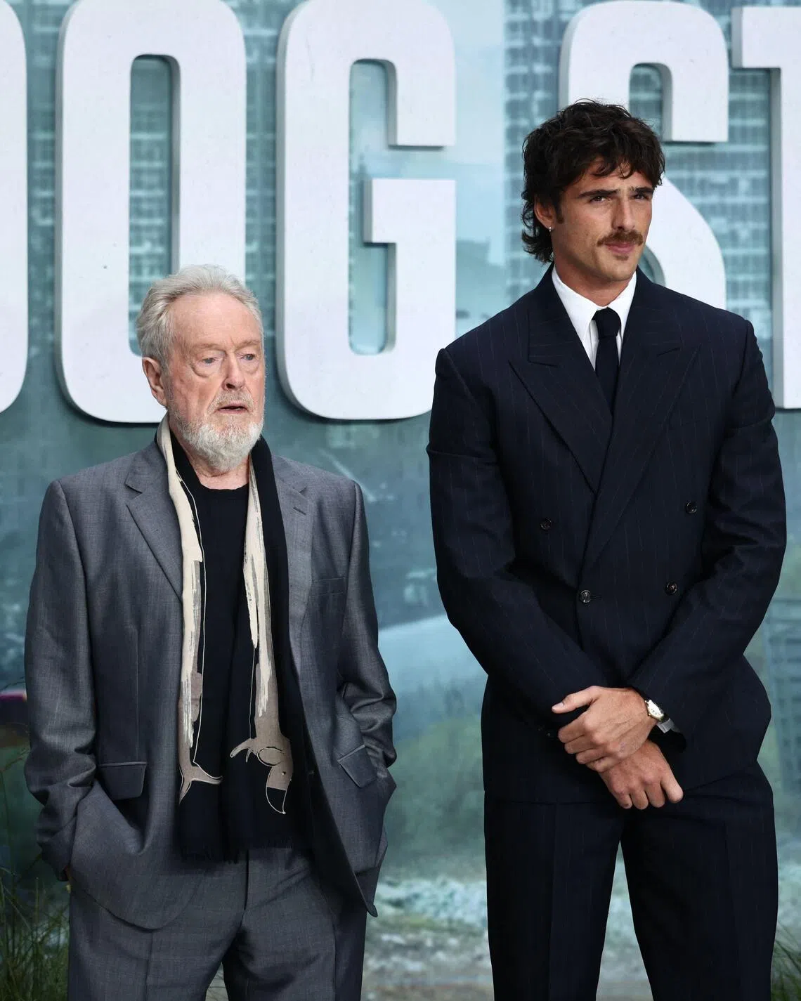 Director Ridley Scott (left) and actor Jacob Elordi at the premiere of The Dog Stars in London on Aug 20.