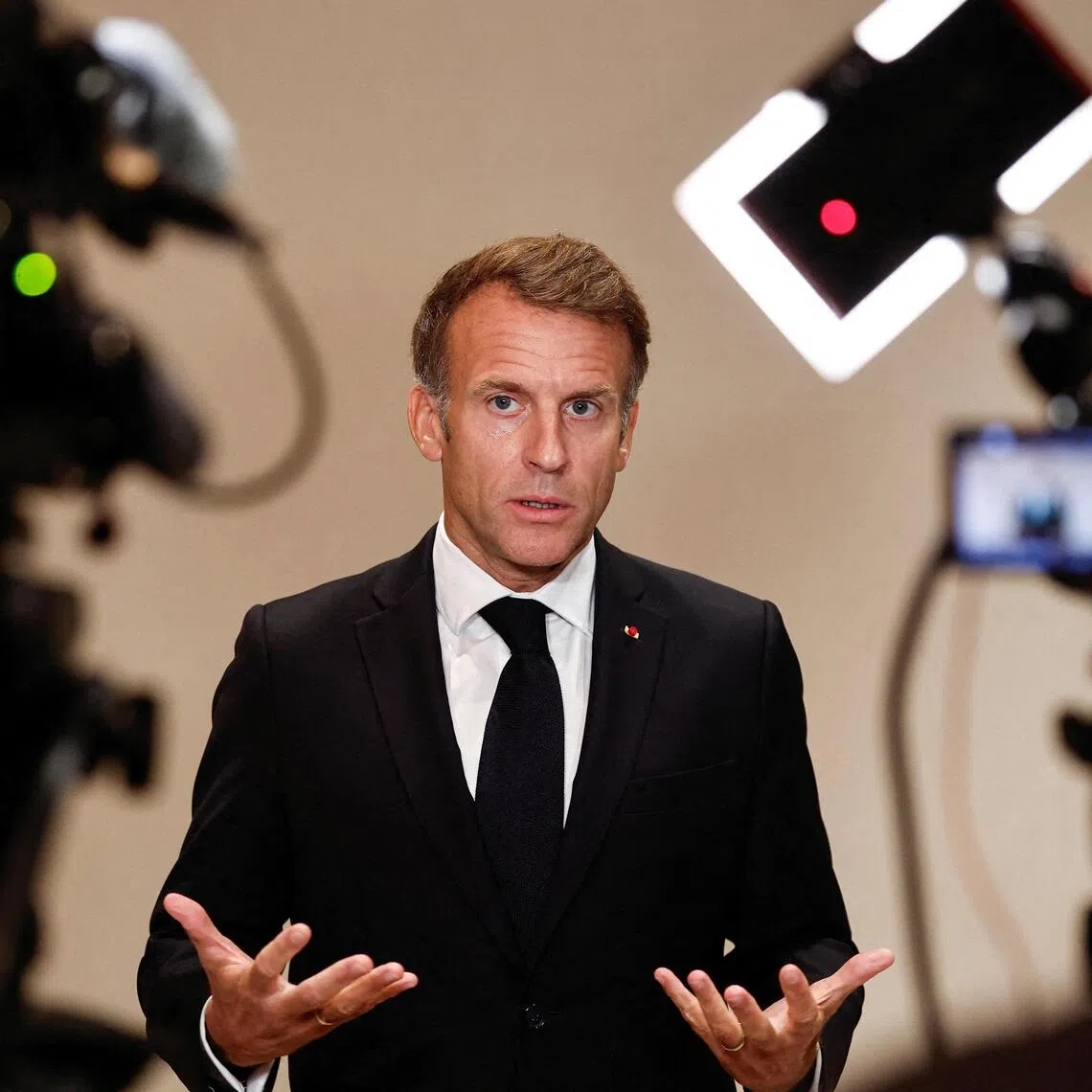 French President Emmanuel Macron said the leaders were taking aim at France in the context of upcoming elections in their countries.