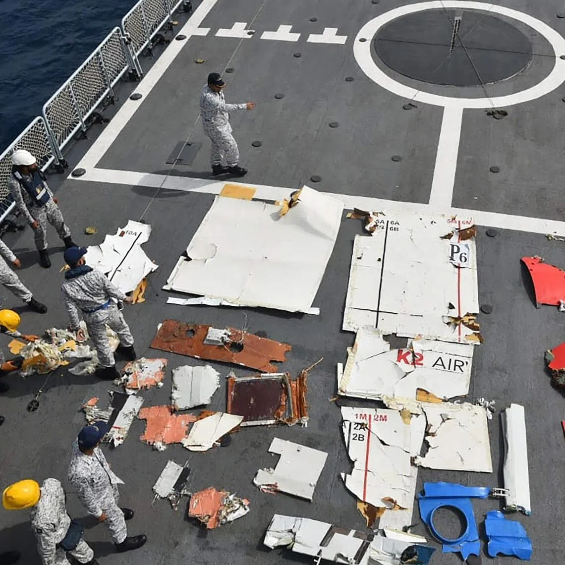 The wreckage of the K2 Airways Cargo Boeing 737, after it was recovered during a search and rescue operation in the Arabian Sea, off Ormara town, on July 8.