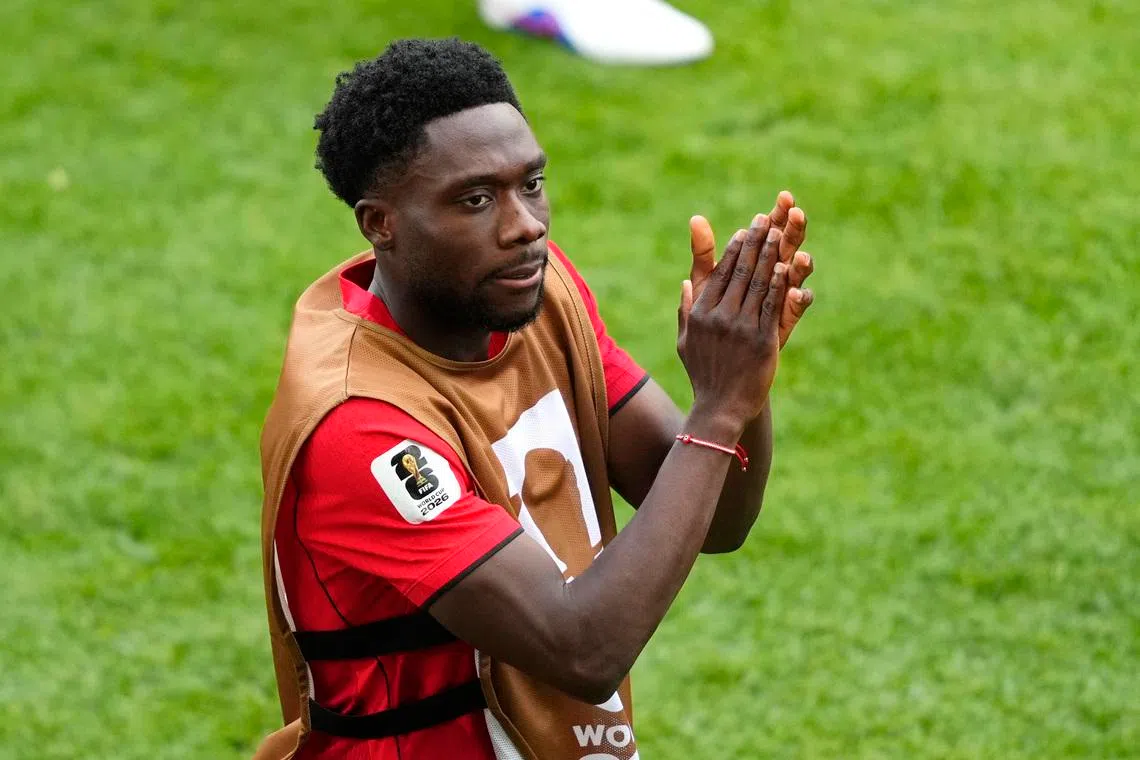 Soccer Football - FIFA World Cup 2026 - Group B - Canada v Bosnia and Herzegovina - Toronto Stadium, Toronto, Canada - June 12, 2026 Canada's Alphonso Davies applauds fans after the match IMAGN IMAGES via Reuters/Kevin Sousa