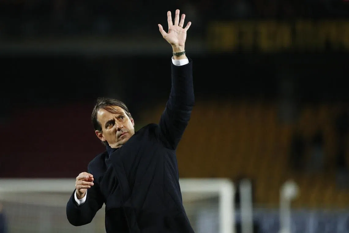 Soccer Football - Serie A - Lecce v Inter Milan - Stadio Via del mare, Lecce, Italy - January 26, 2025 Inter Milan coach Simone Inzaghi reacts after the match REUTERS/Alessandro Garofalo