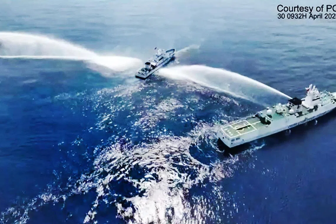 The April 30 incident damaged a Philippine Coast Guard vessel and a Bureau of Fisheries and Aquatic Resources boat near Scarborough Shoal.