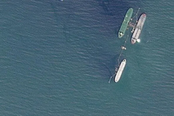 A satellite image showing the very large crude carrier Skipper off Port Jose, Venezuela, in November 2025.
