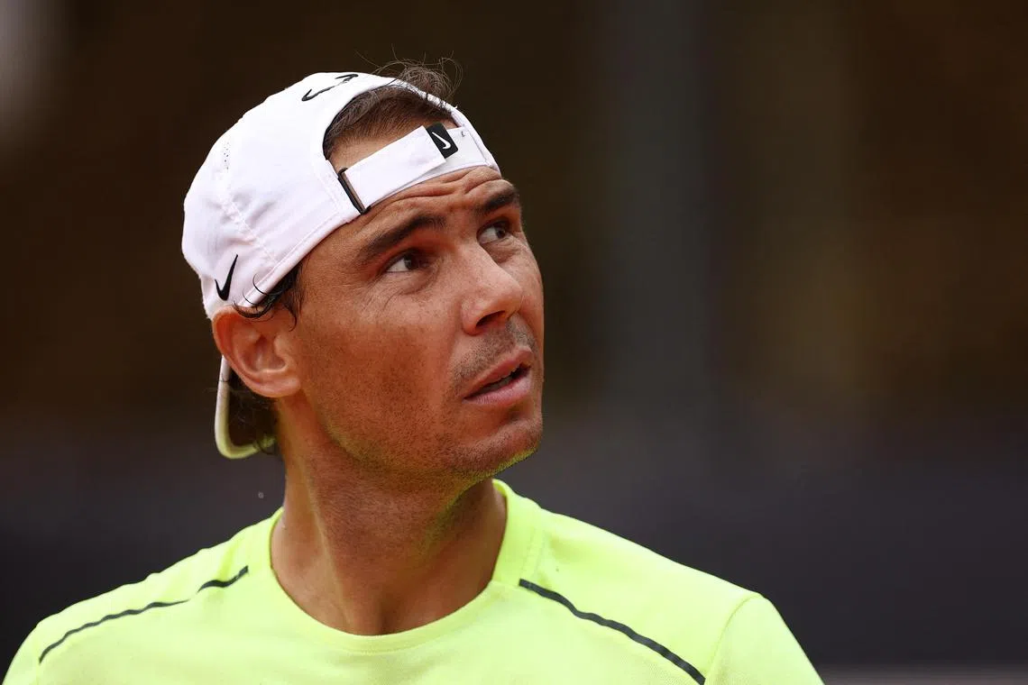 Spain's Rafael Nadal during practice ahead of the Italian Open.
