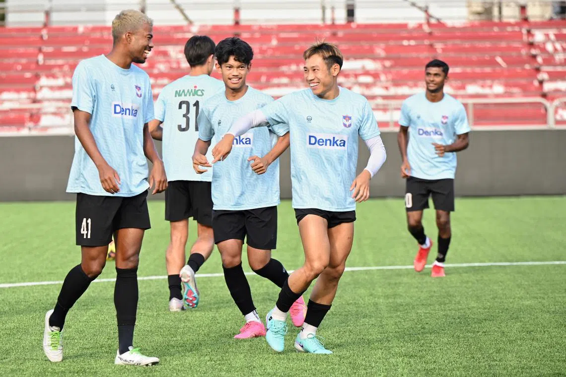 Photo taken on 2 May 2024 of Stevia Egbus Mikuni and Ho Wai Loon from Albirex Niigata Football team in training.
Can defending champions of Singapore Premier League 2024/25 remain title contenders after their revamp? Or are Tampines the real rivals to Lion City Sailors?