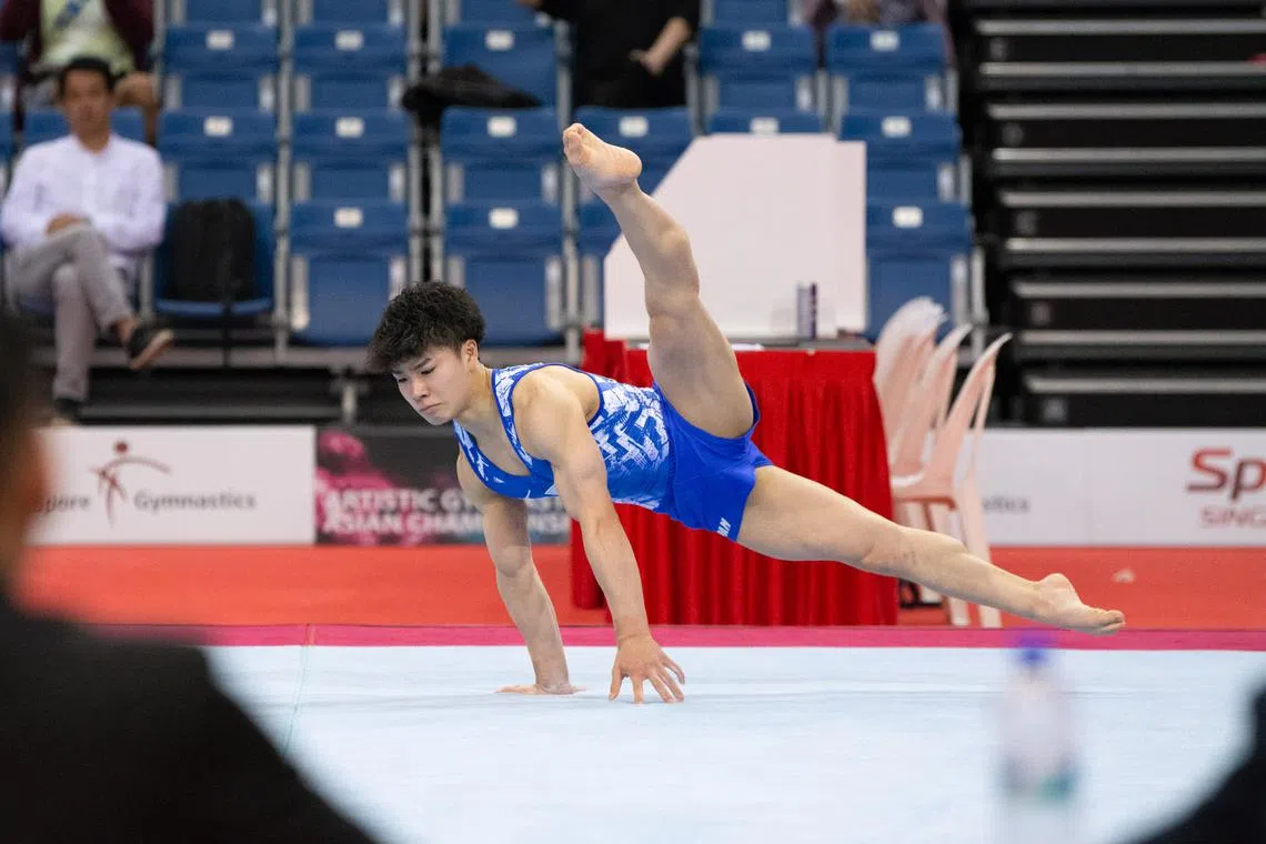 Japan's Shinnosuke Oka won the men's individual all-around title at the 2023 Asian Artistic Gymnastics Championships.