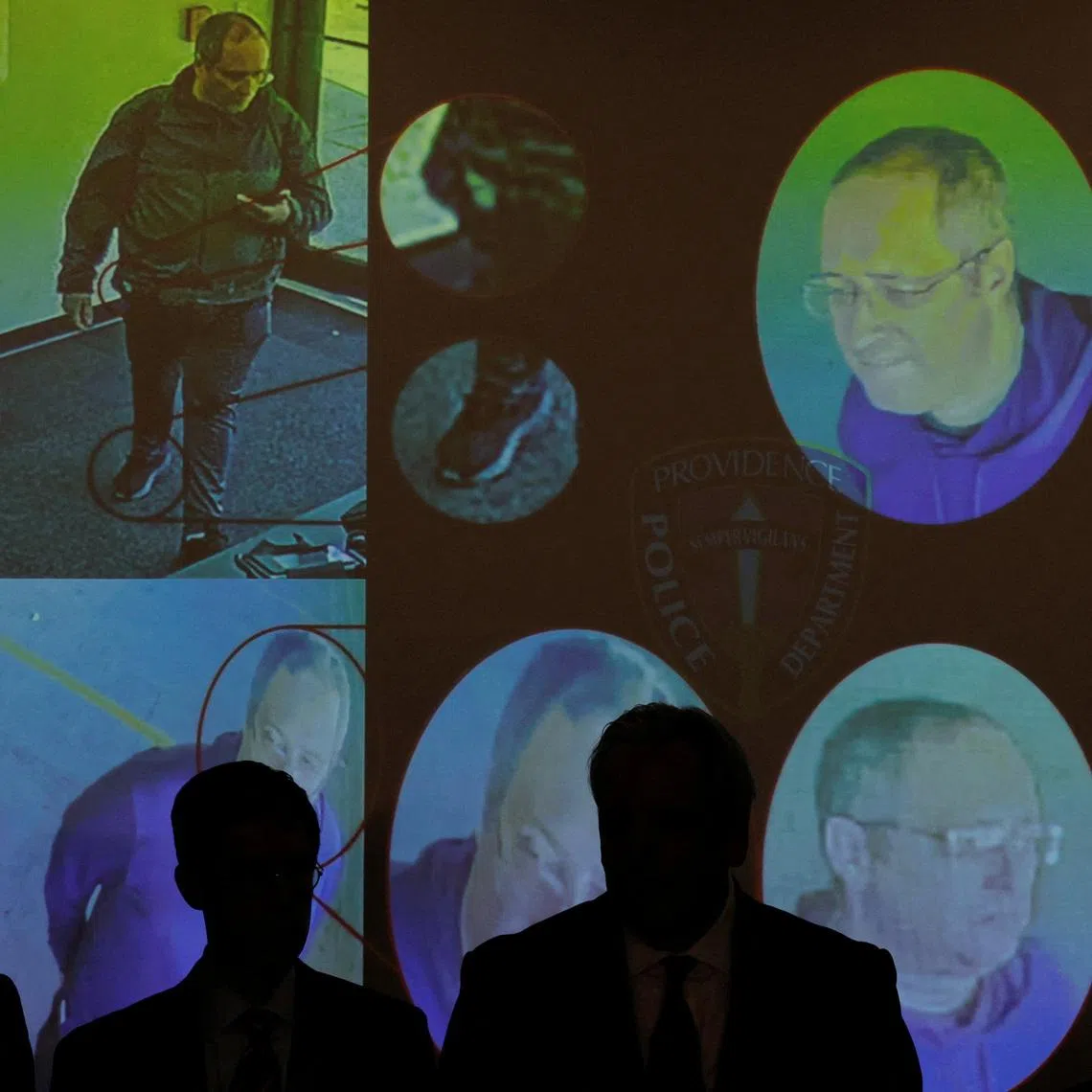 Images of the Brown University shooter, identified by authorities as Claudio Neves Valente, are displayed during a press conference in Providence, Rhode Island, on Dec 18, 2025.