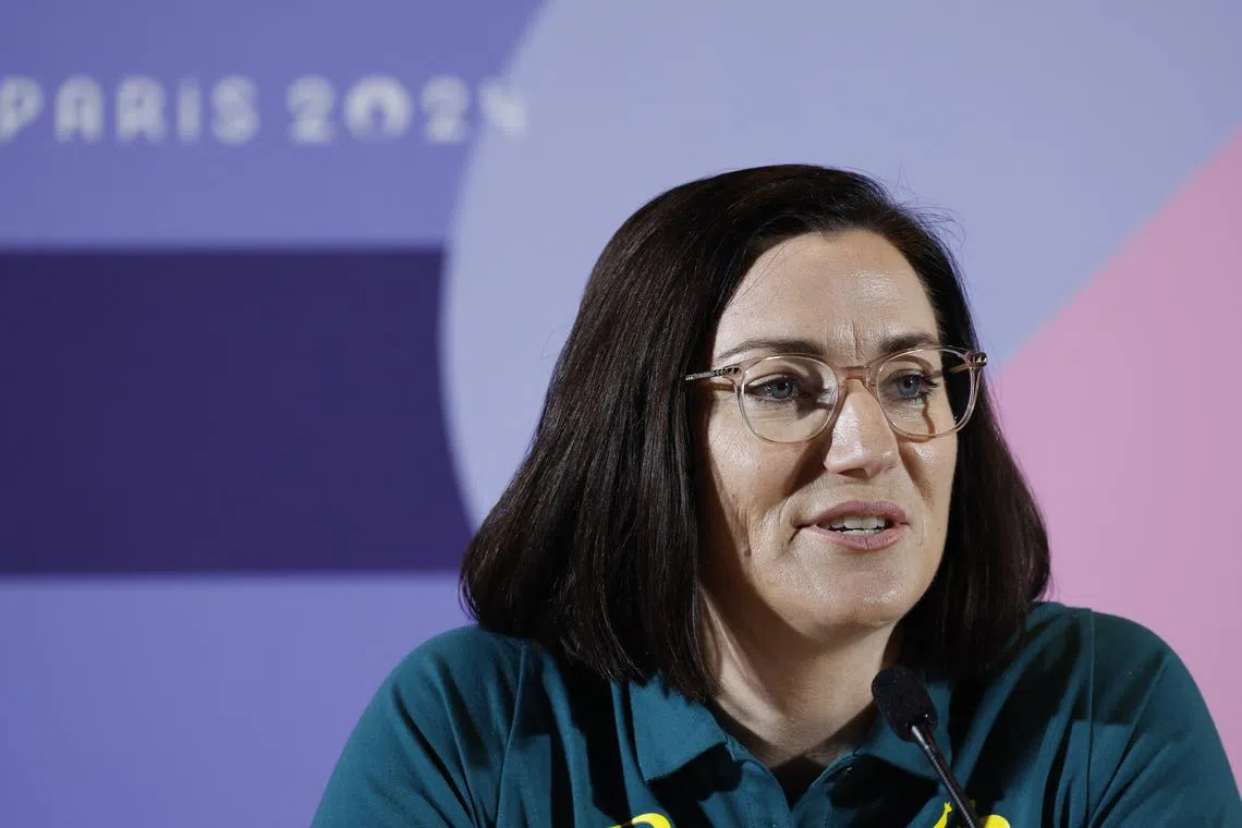 FILE PHOTO: Paris 2024 Olympics - IOC Session - Main Press Centre, Paris, France - July 23, 2024. Anna Meares Chef de Mission for Paris 2024 Australian Olympic Team during the press conference REUTERS/Gonzalo Fuentes/File Photo