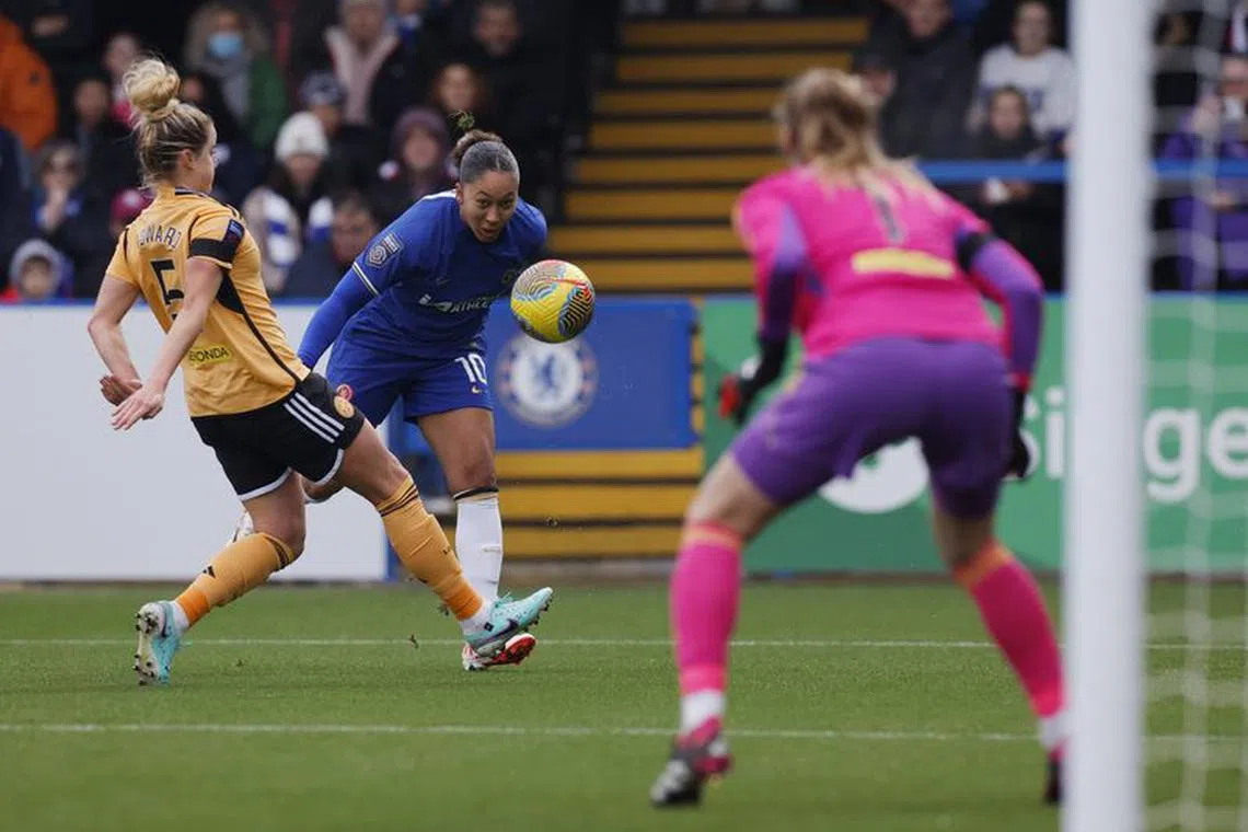 Soccer Football - Women's Super League - Chelsea v Leicester City - Kingsmeadow, London, Britain - November 26, 2023 Chelsea's Lauren James in action Action Images via Reuters/Andrew Couldridge