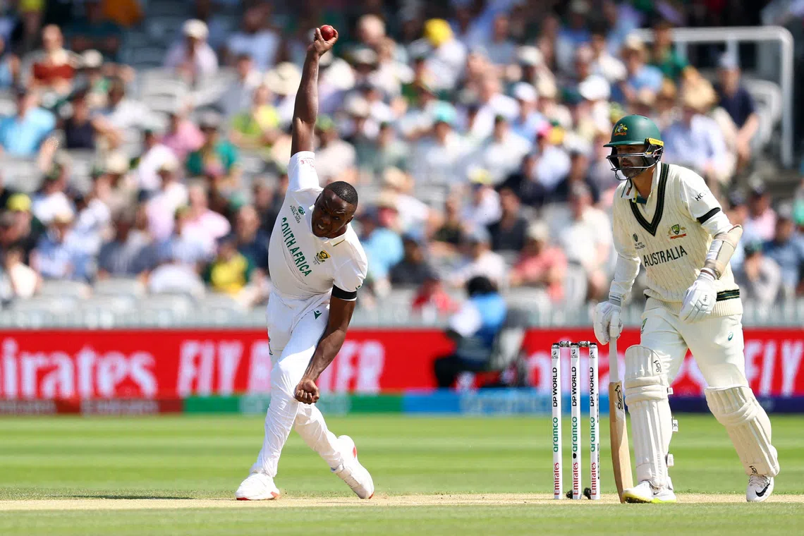 FILE PHOTO: Cricket - 2025 ICC World Test Championship Final - South Africa v Australia - Lord's Cricket Ground, London, Britain - June 13, 2025 South Africa's Kagiso Rabada in action bowling. Action Images via Reuters/Andrew Boyers/File Photo