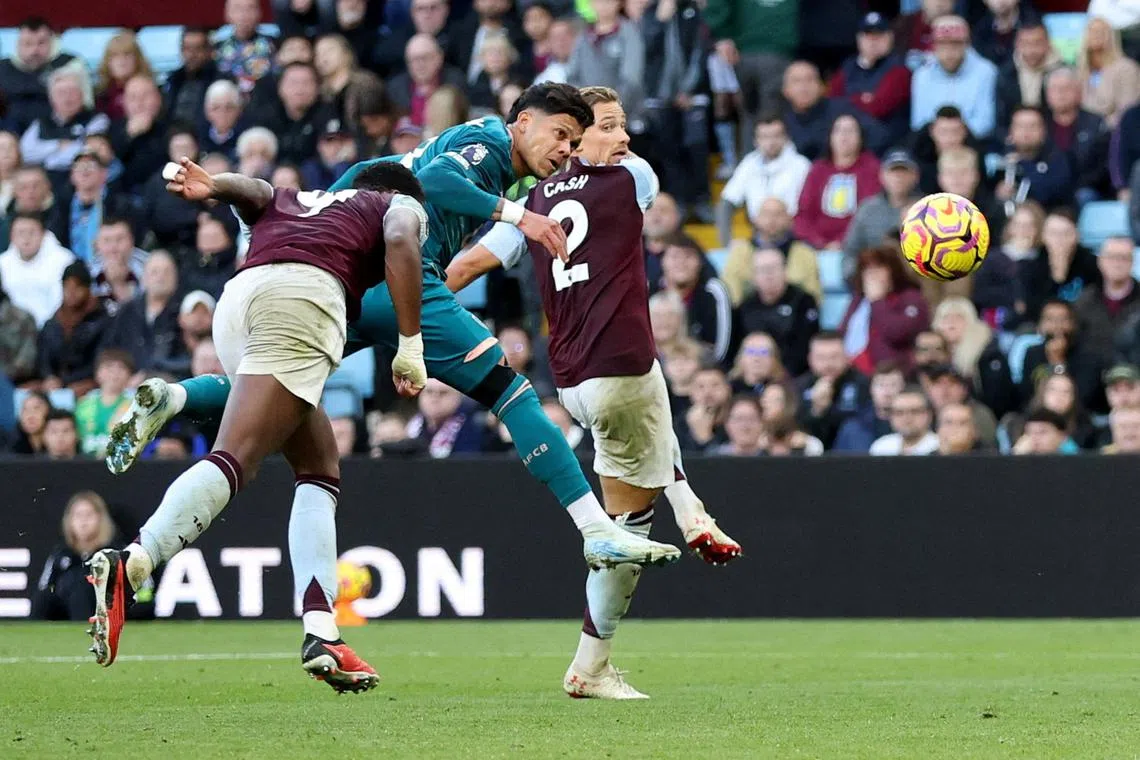 Soccer Football - Premier League - Aston Villa v AFC Bournemouth - Villa Park, Birmingham, Britain - October 26, 2024
AFC Bournemouth's Evanilson scores their first goal REUTERS/Chris Radburn EDITORIAL USE ONLY. NO USE WITH UNAUTHORIZED AUDIO, VIDEO, DATA, FIXTURE LISTS, CLUB/LEAGUE LOGOS OR 'LIVE' SERVICES. ONLINE IN-MATCH USE LIMITED TO 120 IMAGES, NO VIDEO EMULATION. NO USE IN BETTING, GAMES OR SINGLE CLUB/LEAGUE/PLAYER PUBLICATIONS. PLEASE CONTACT YOUR ACCOUNT REPRESENTATIVE FOR FURTHER DETAILS..     TPX IMAGES OF THE DAY     