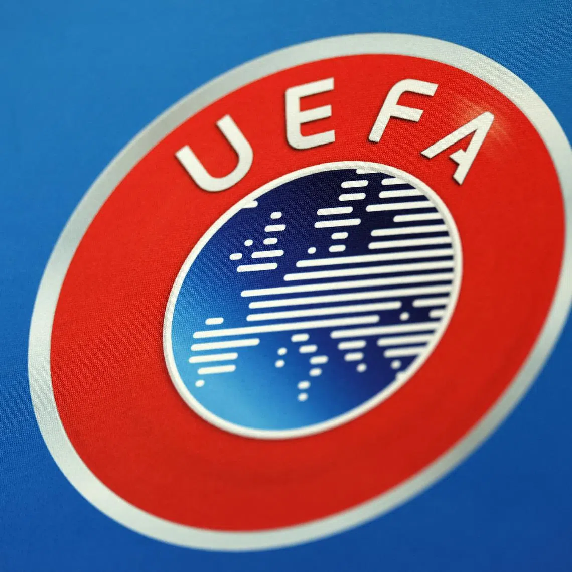 Soccer Football - UEFA Champions League - Draw for Round of 16, Quarter Finals, Semi Finals & Final - UEFA Headquarters, Nyon, Switzerland - February 27, 2026 General view of the UEFA logo after the draw REUTERS/Pierre Albouy